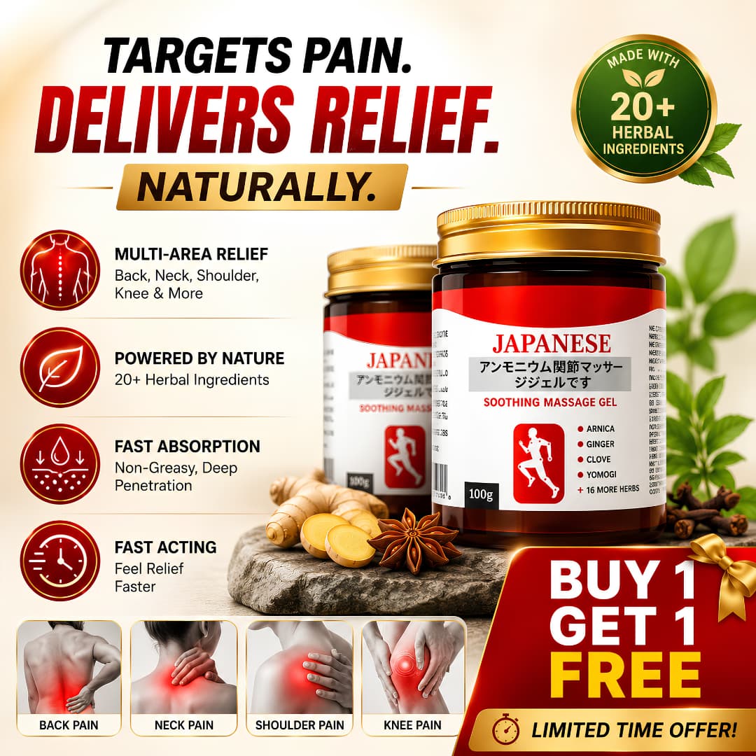 Japanese Pain Relief Gel – Muscle, Knee, Joint & Shoulder - Buy 1 Get 1 Free