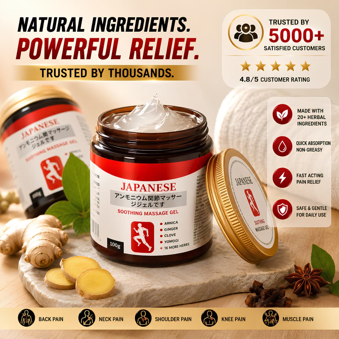 Japanese Pain Relief Gel – Muscle, Knee, Joint & Shoulder - Buy 1 Get 1 Free