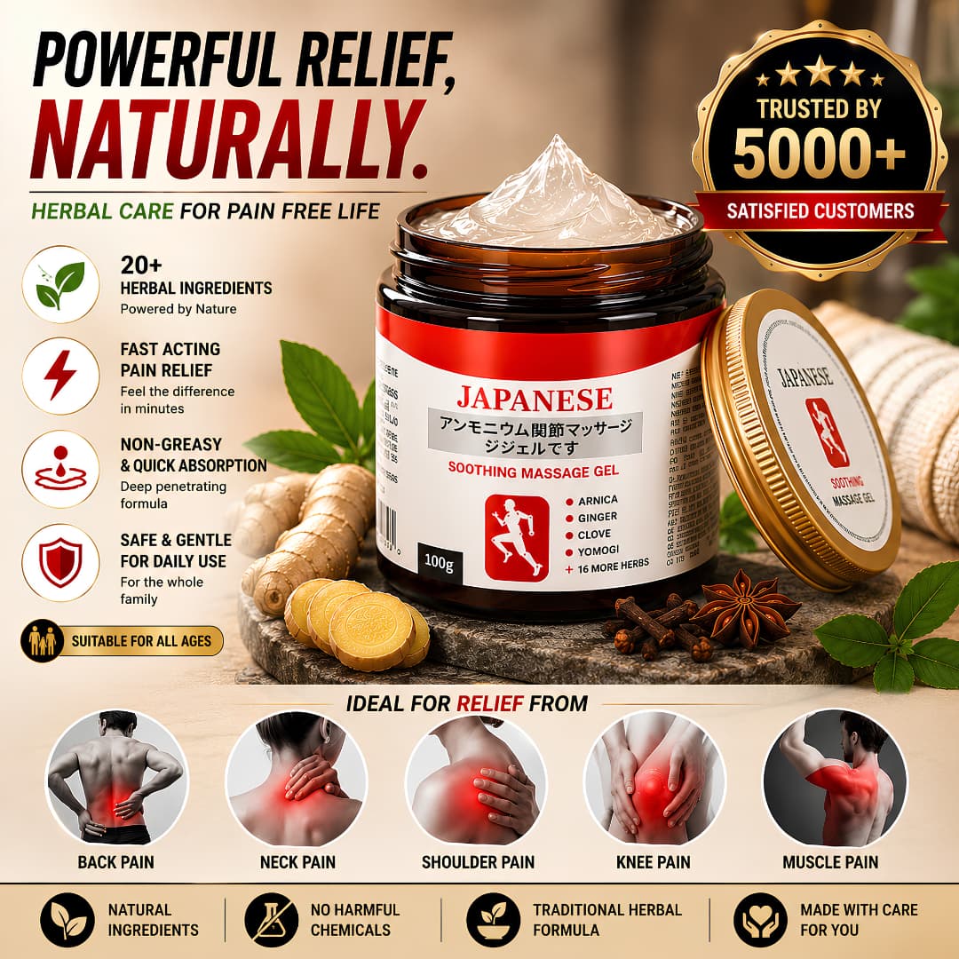 Japanese Pain Relief Gel – Muscle, Knee, Joint & Shoulder - Buy 1 Get 1 Free