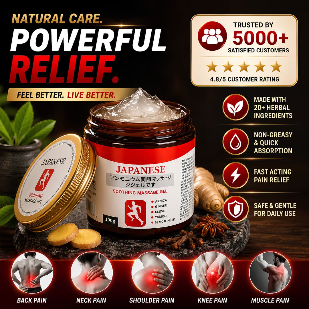 Japanese Pain Relief Gel – Muscle, Knee, Joint & Shoulder - Buy 1 Get 1 Free