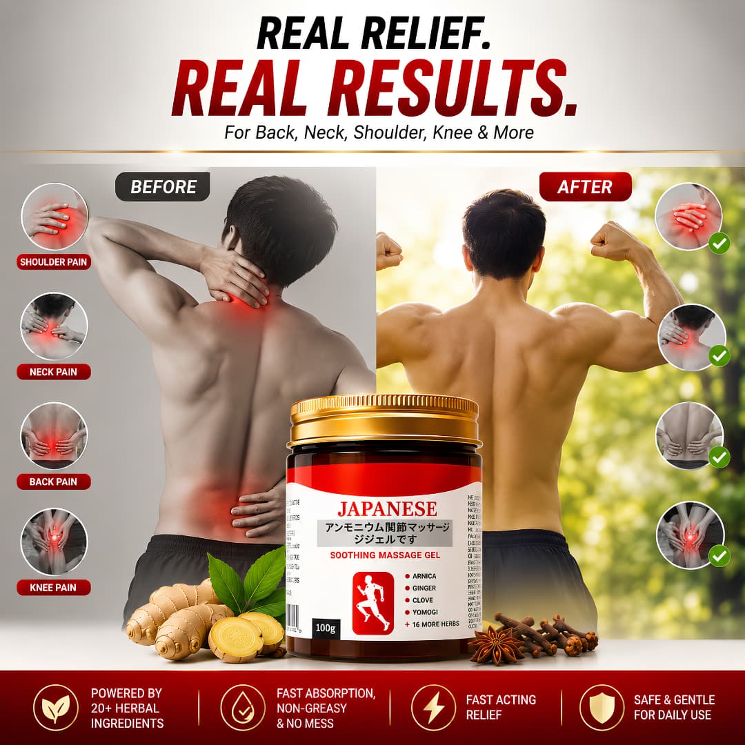 Japanese Pain Relief Gel – Muscle, Knee, Joint & Shoulder - Buy 1 Get 1 Free